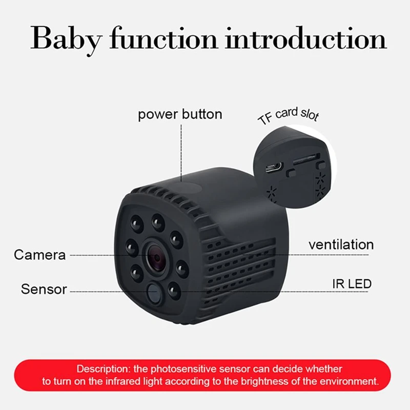 Домашняя беспроводная Wifi камера видеонаблюдения HD маленький мобильный телефон