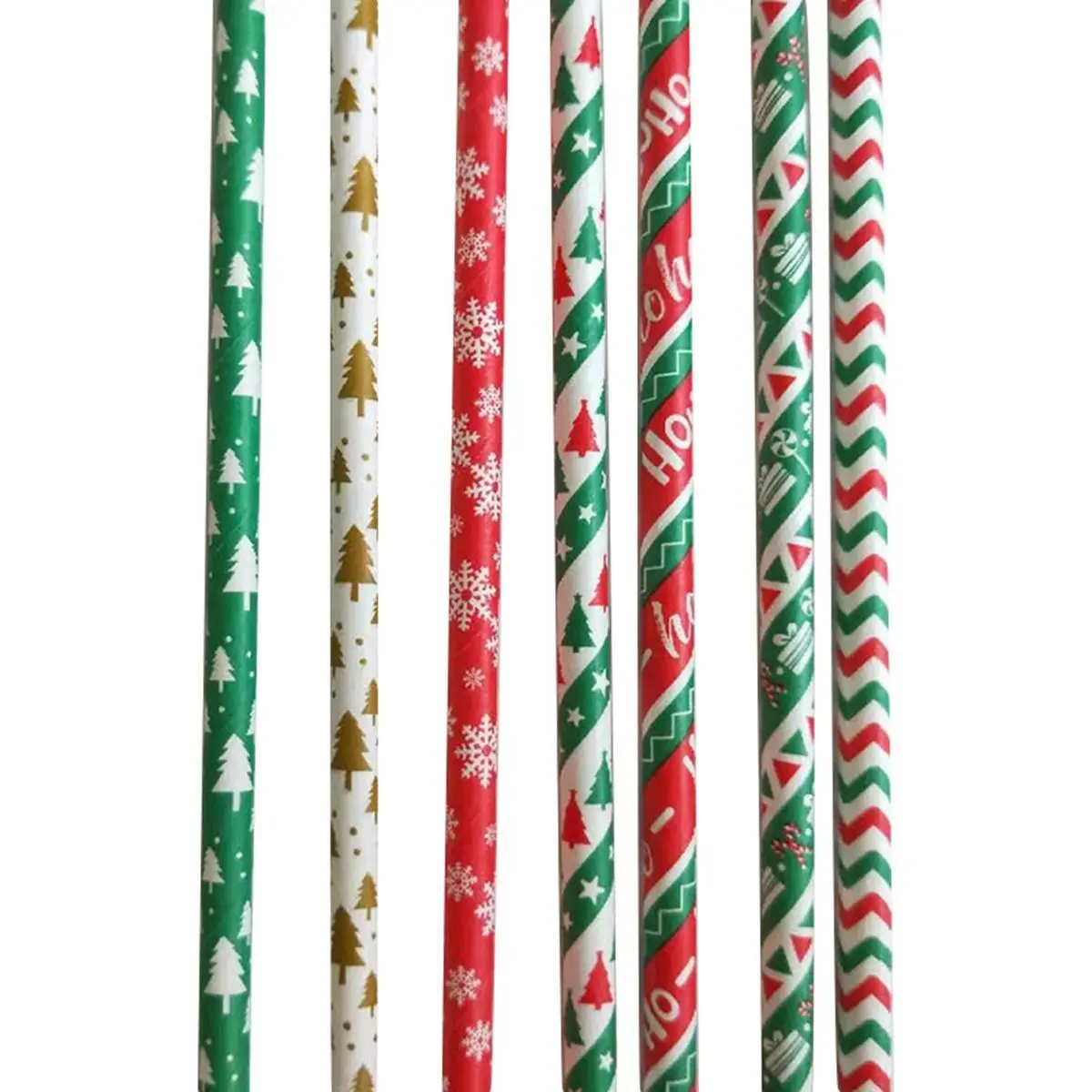 Соломинки бумажные для питья в виде снежинок 25 шт. рождественские украшения | Дом