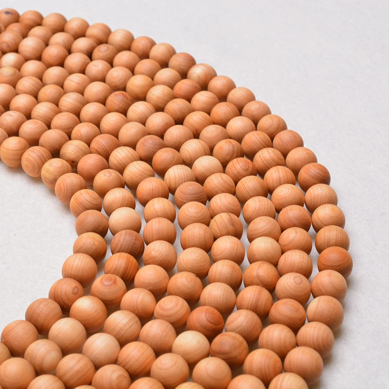 

MOFRGO Natural Cliff Cedar Wood Beads For Jewelry Making Handmade Fine Polishing DIY Bracelet Necklace Accessories Dropshipping