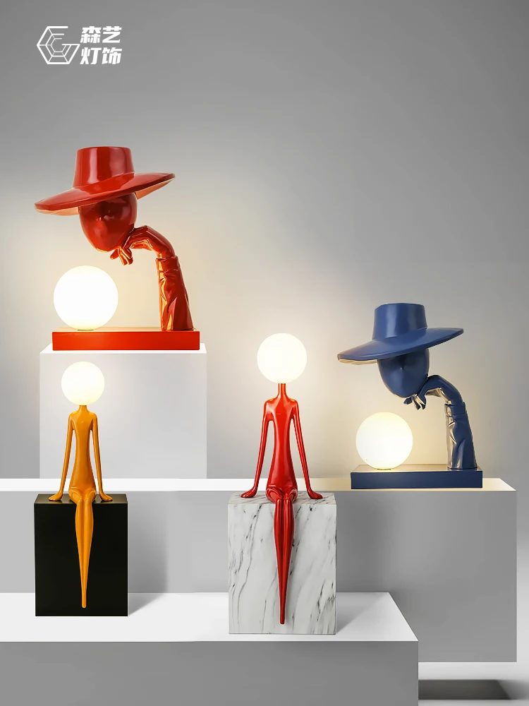 

FQ Nordic Living Room Art Creative Human-Shaped Sculpture Table Lamp Decoration Lamp