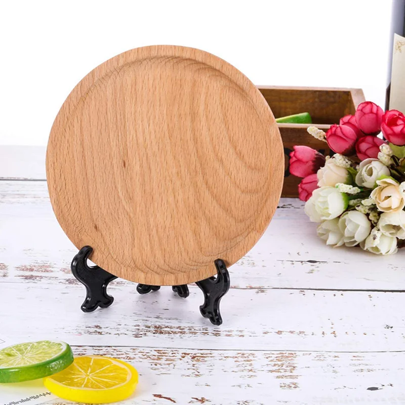 

48 Pieces Easel Stands 3 Inch Plastic Plate Stand Holder Display Picture Easel Stand for Display Picture Frame (Black)