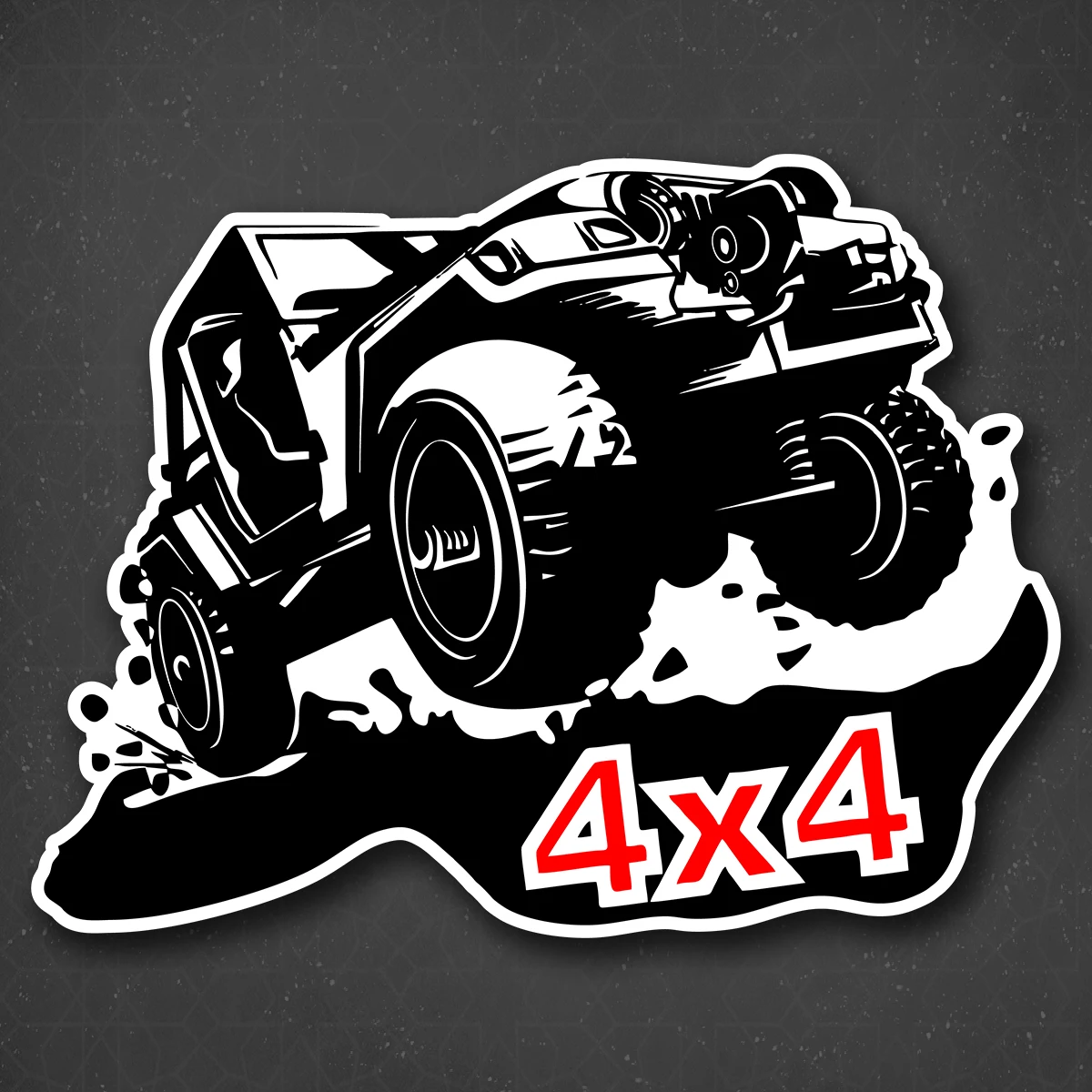 Наклейка на авто &quot4х4 оффроад внедорожник&quot 24x18 см |