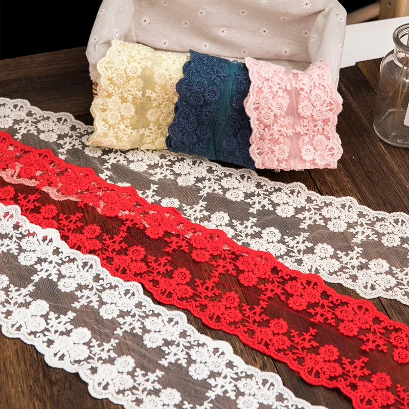 

Cotton Lace Fabric Flower Embroidery Ribbons For Crafts 11cm Wide Dress Collar Diy Handmade Supplies Sewing Accessories By Yard