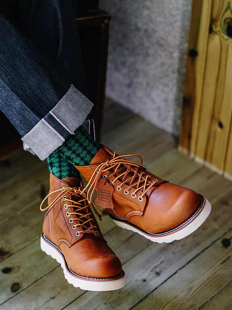 Goodyear Welted/винтажные мужские ботинки Обувь из натуральной кожи Мужская обувь для