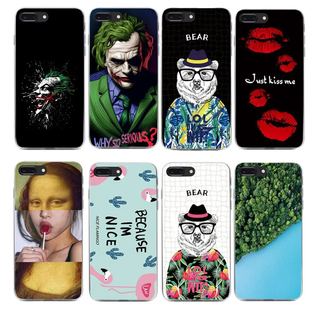 Silicone Phone Case for iPhone 8 Coque Soft Creative Painted Cover 7 Plus TPU Shells Bags Shockproof Cute |