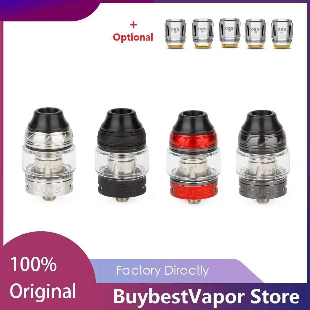 Оригинальный бак OBS Cube Subohm емкость 4 мл диаметр 24 мм для вейпа MOD vs Zeus X / Manta RTA/ Cascade