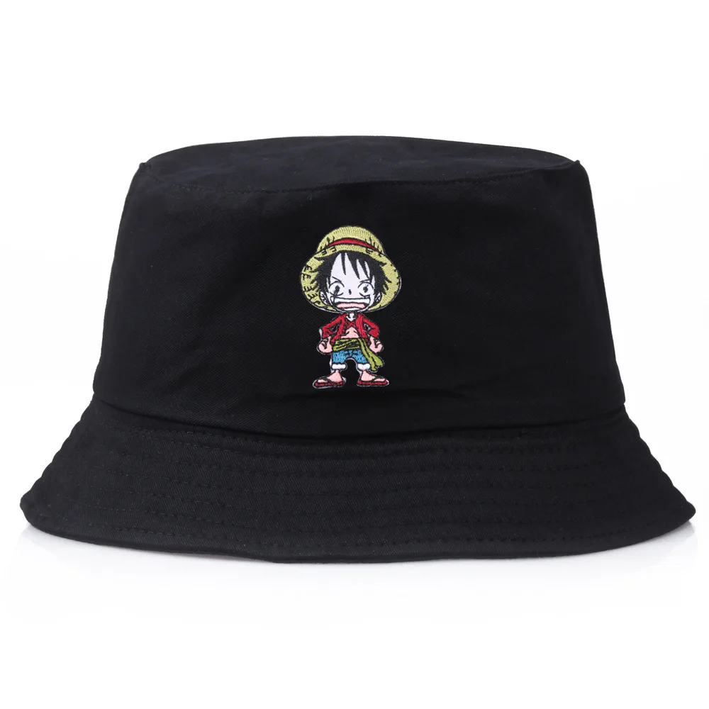 

Comics One piece Luffy Bucket Hat Summer Women Men Panama Flat Cap harajuku cosplay Visor Fishing Fisherman Bob Hat