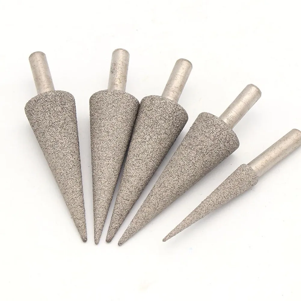 

2PC 100 Grit 6MM Shank Diamond Brazed Grinding Head Needle Bits Burrs Carving Metal Stone Burrs Metal Stone Jade Engraving Carve