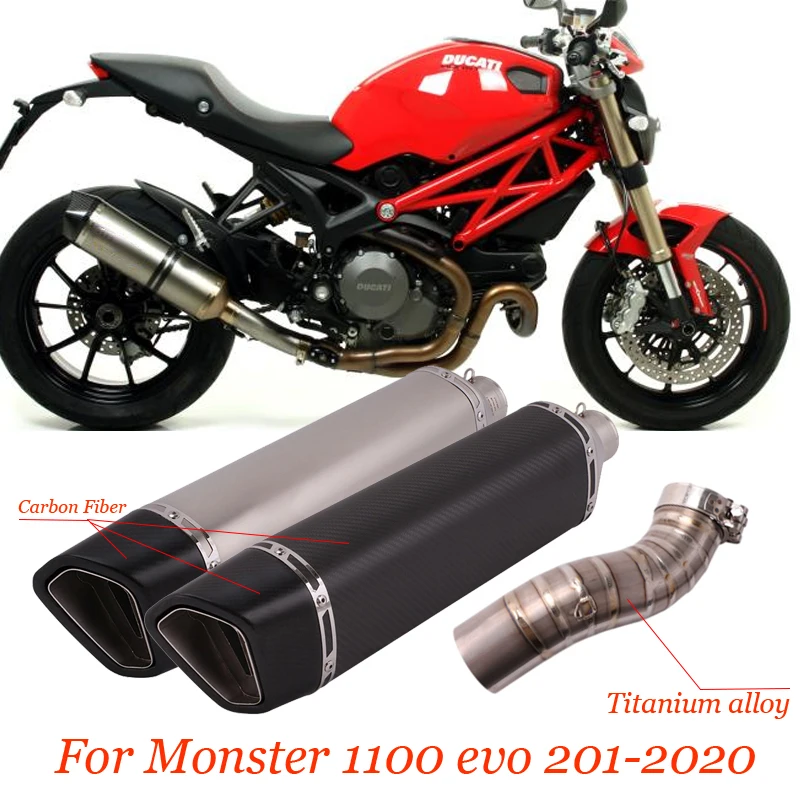 

Выхлопная труба для мотоцикла, из титанового сплава, для ducati monster 1100 evo, Модифицированная промежуточная Соединительная труба с глушителем