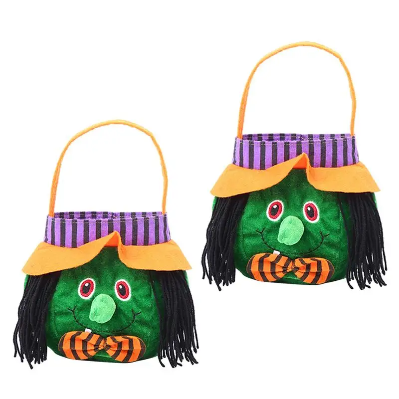 2 шт пакет для конфет на Хэллоуин ведьмы с шляпой подарочные сумки ручками ткани