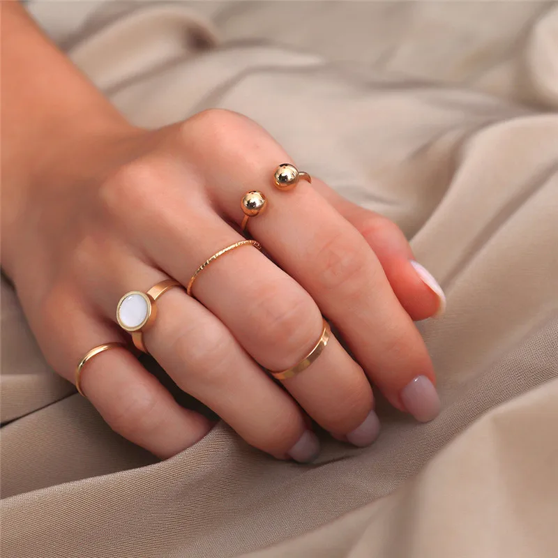 LETAPI Boho старинное золото Цвет костяшки кольца для женщин с украшением в виде