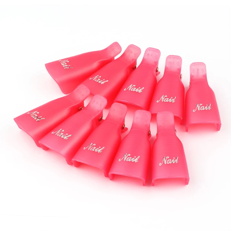 10 шт. носимых акриловых зажимов для ногтей Съемники лака пластиковые зажимы