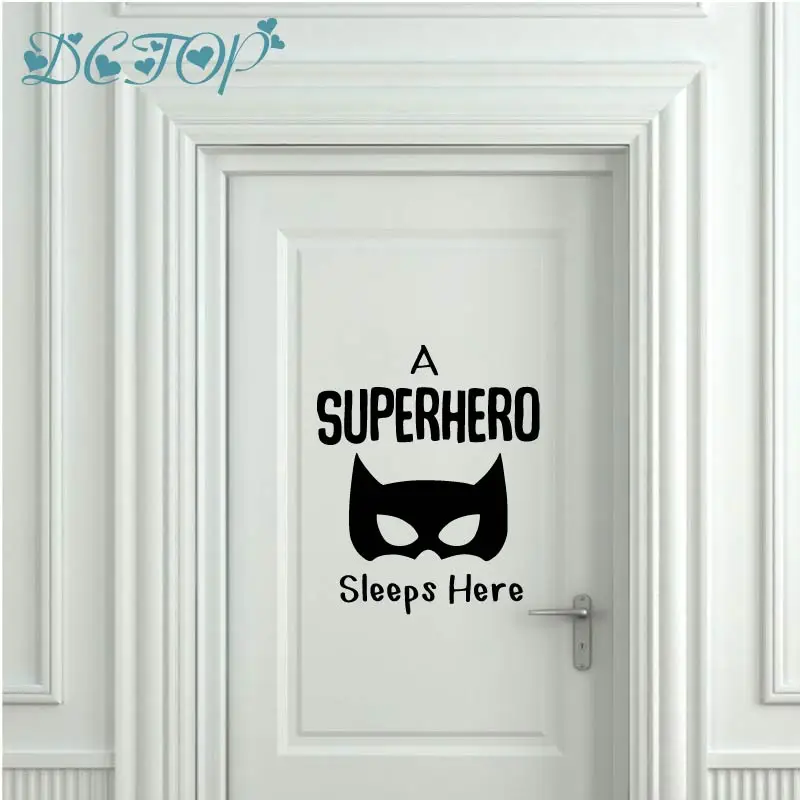 Наклейки на дверь супергероя спит здесь съемные настенные художественные