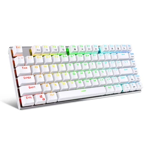 Z-88 TKL механическая клавиатура: RGB подсветка, синие переключатели, алюминиевая компактная игровая клавиатура со съемным кабелем, белая