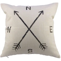 leaveland magic arrow compass north south west east cotton linen square throw pillow case decorative durable cushion slipcover