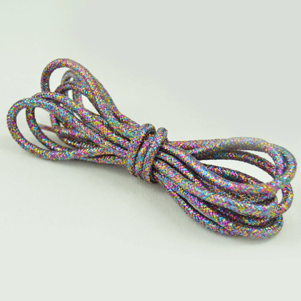 multicolour 1 пара, модные Волшебные светоотражающие шнурки, золотые шелковые жемчужные легкие круглые шнурки, качественные нейлоновые безопасные уличные шнуровки спортивной обуви, Лидер продаж - Цвет: multicolour