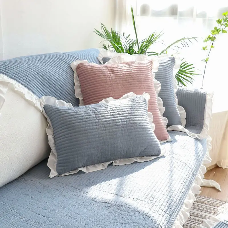 

Four Seasons Universal Sofa Cover Princess Style Cotton Corner With Lace Couch Cover L Shaped Sofa Cover For Living Room