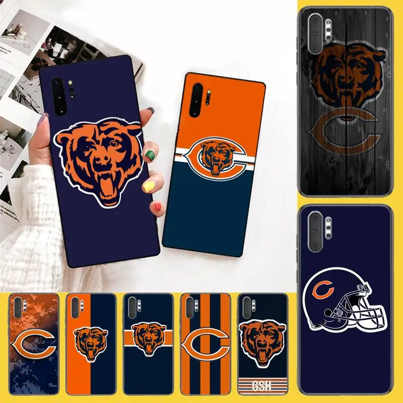 NBDRUICAI Chicago Bears rugby TPU черный чехол для телефона Корпус Samsung Galaxy J7 J8 J6 Plus 2018 Prime Note 7 8 9 10