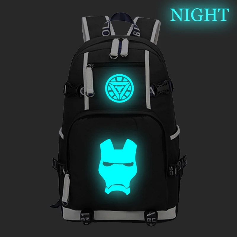 Железный человек рюкзак с отражающими вставками для мальчиков школьный девочек