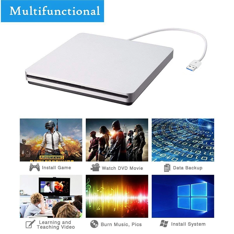 Bluray Burner Writer BD-RW USB 3,0 внешний DVD привод портативный Blu ray плеер CD/DVD RW оптический привод для ноутбуков hp
