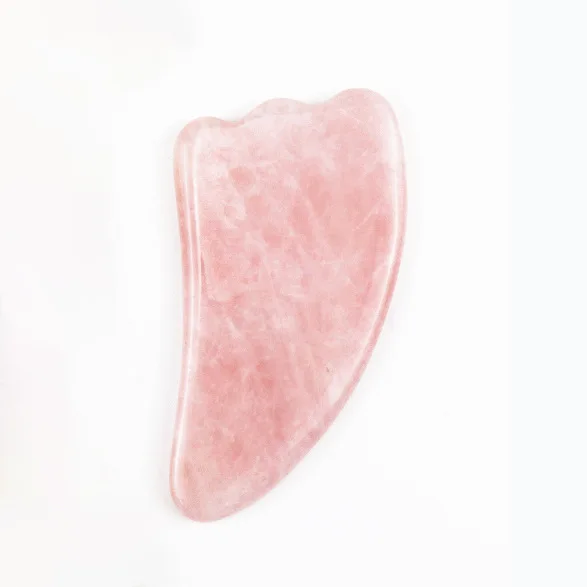 Pink Heart Массажер для подтяжки лица кристаллический роликовый лицевой массаж релаксационный нефритовый роликовый камень натуральный розовый кварц инструмент для красоты кожи подарок для девочки - Цвет: Pink Heart