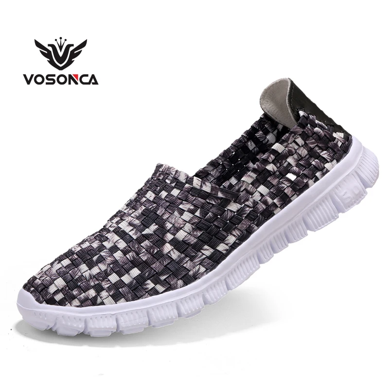 

Мужская обувь VOSONCA, обувь для родителей и детей, мужская повседневная обувь, модная дышащая тканая повседневная обувь для пар