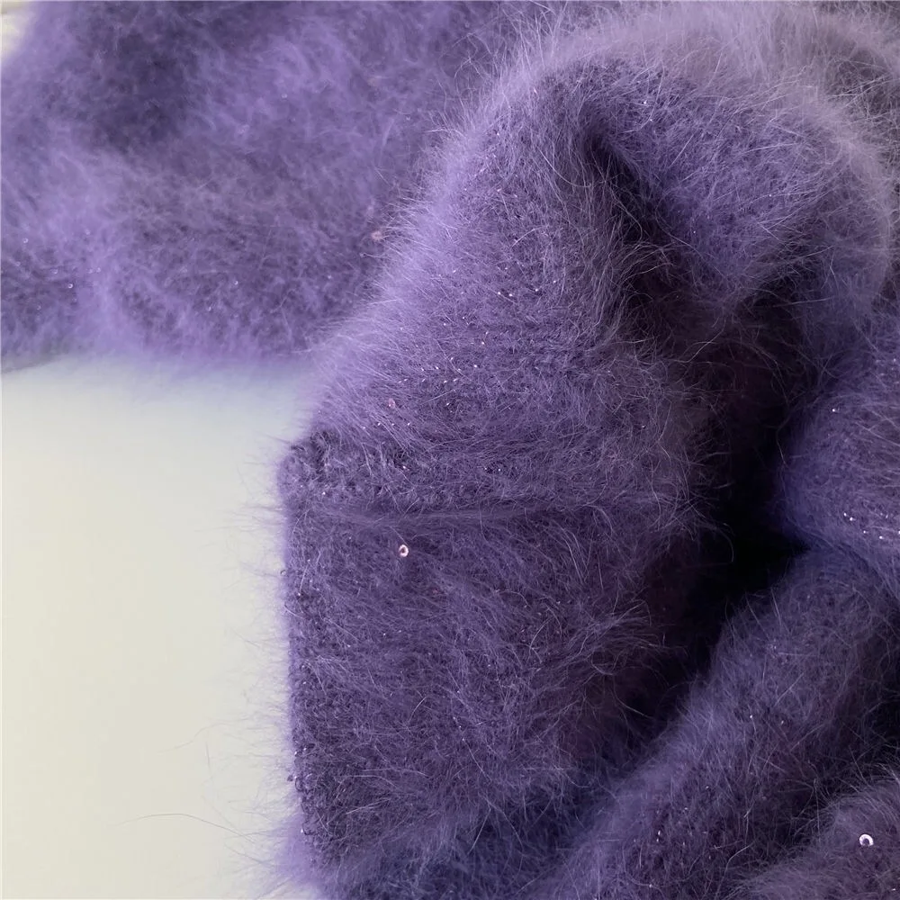 

Aibeautyer New Winter Sequined V Neck Mink Cashmere Thick Warm Loose Cardigan Fashion Women Lantern Sleeve Sweaters Coat