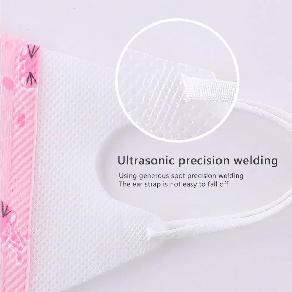 

5Pcs Kids Cute 3D Mouth Mask Disposable Children Infant Dustproof Protection 4 Layers Meltblown Mouth Cover Cycling Face Mask