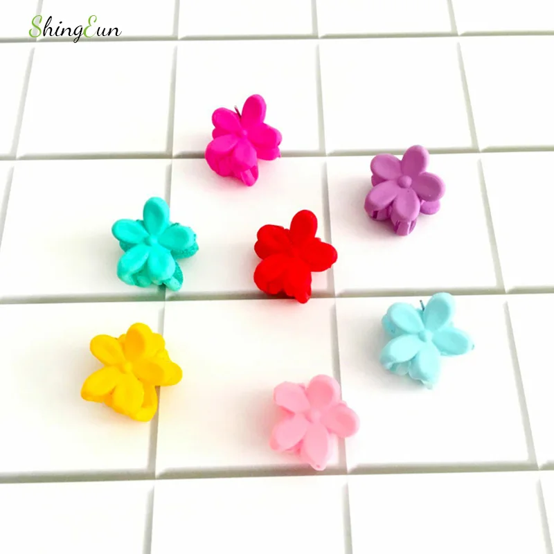 20 шт. Разноцветные Милые матовые маленькие цветочные мини заколки для волос