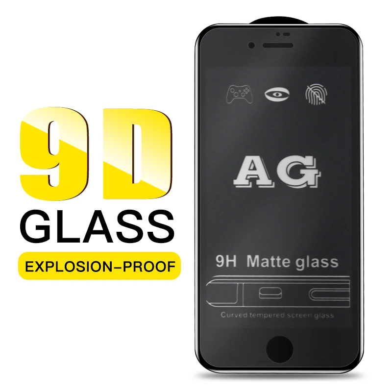 Антибликовое матовое закаленное стекло 9D для защиты экрана iphone XS Max XR 7 8 6S Plus