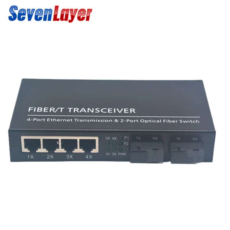 10/100/1000 м волоконный коммутатор 4 RJ45 UTP 2 SC волоконно гигабитный оптический