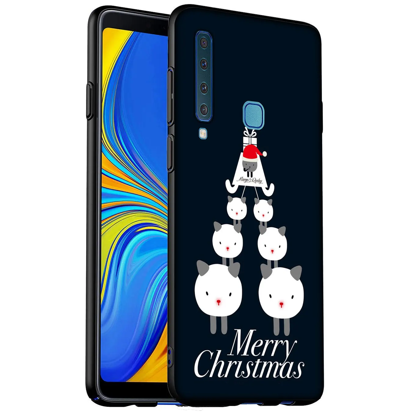 Задний фон с веселой рождественской елкой Мягкий силиконовый чехол для телефона