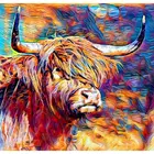 Картина по номерам на холсте, животное, корова, ручная роспись