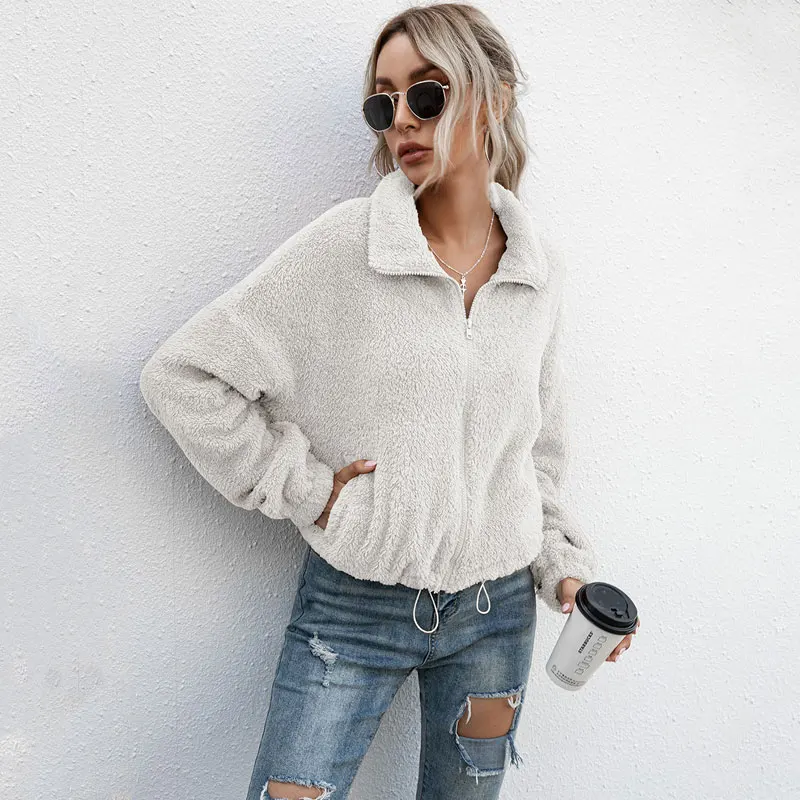 2021 осеннее пальто из искусственного меха Женская куртка на молнии женская