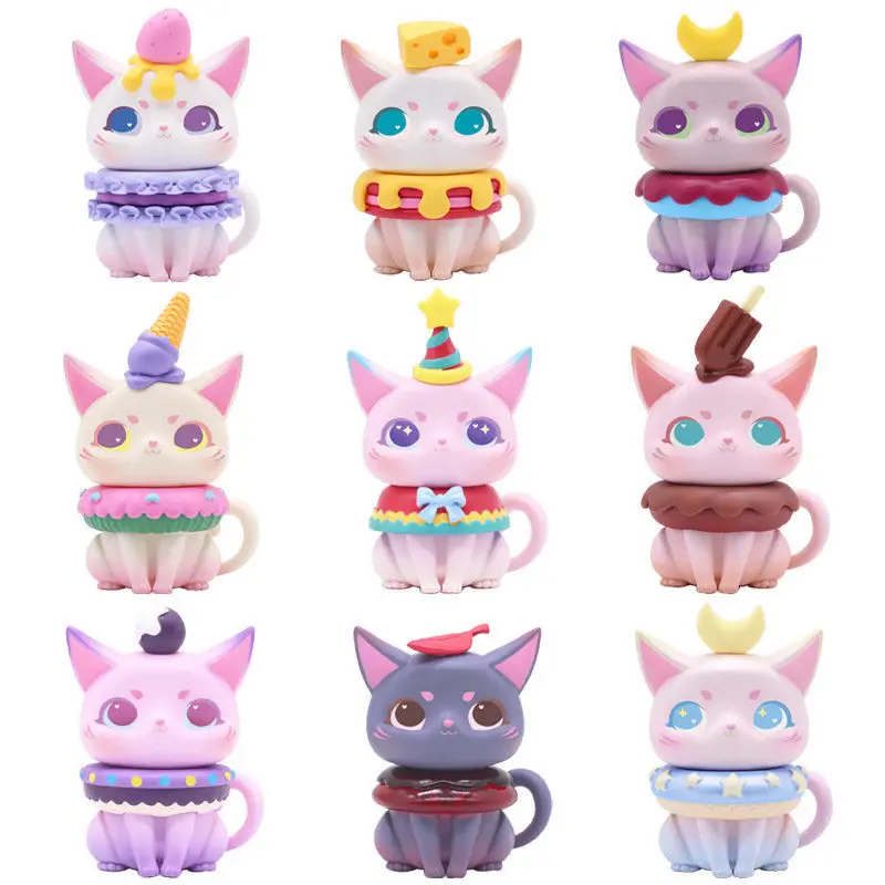 Игрушечные фигурки серии Mio Teatime кошка мультяшная глухая коробка Случайная