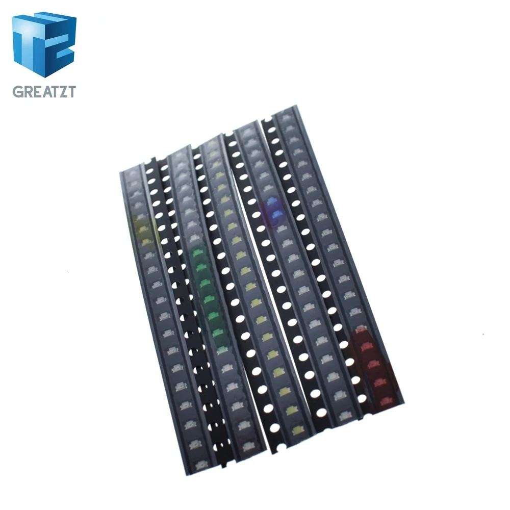 100 шт. = 5 цветов x 20 штук 5050 5730 1210 1206 0805 0603 светодиодный Диод ассортимент SMD светодиодный Диод комплект зеленый/красный/белый/синий/желтый