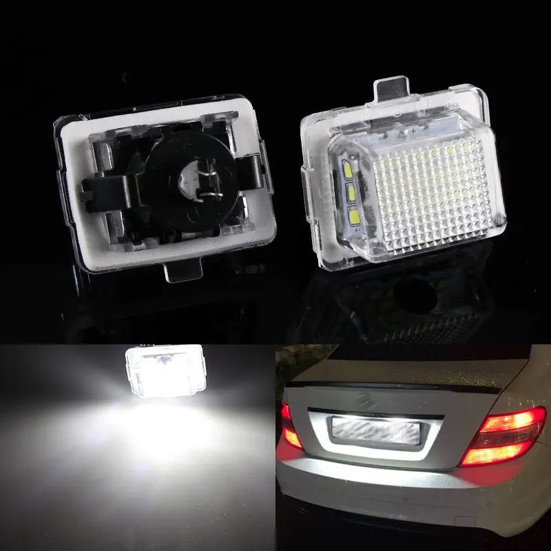 2Pcs LED Canbus Car license Plate Light Number Plate Lamp For Mercedes Benz C S E CL Class W204 W221 W212 W216 C207 C216