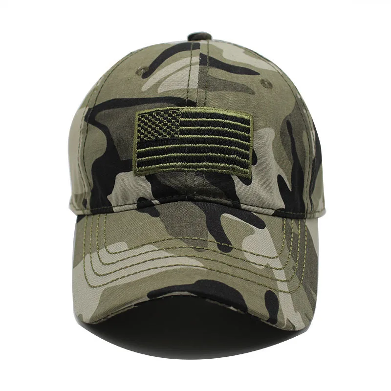 Кепка мужская с вышивкой тактическая хлопковая бейсболка флагом США камуфляжная