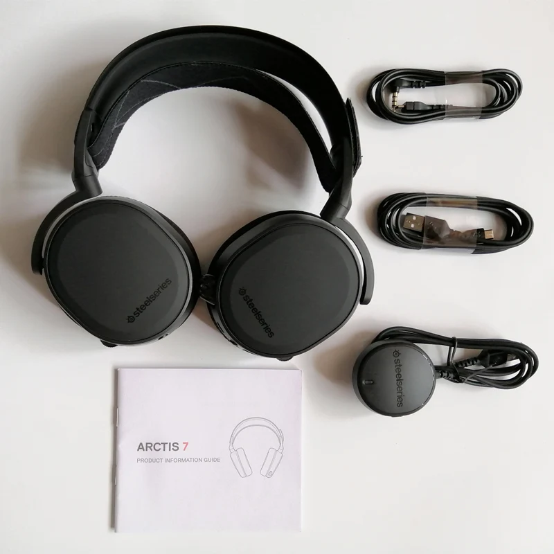 Серия SteelSeries Arctis 7 игровая гарнитура High DTSXv2.0 7,1 Беспроводная игровая гарнитура наушники с ремнем для ношения пшеницы - Цвет: No Rteail Box Black