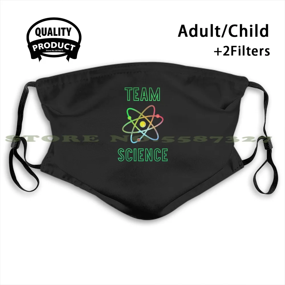 Команда науки с атомом нейтроном электрон забавная крутая Тканевая маска