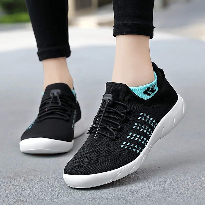 

2022 New Breathable Shoes Women Fashion Sneakers Stretch Fabric Casual Loafers Woman Shoe Socks Zapatos De Mujer Light Plus Size