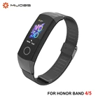 Ремешок металлический силиконовый для Huawei Honor Band 5, браслет для Honor Band 5 4, глобальная версия изгиб для смарт-часов