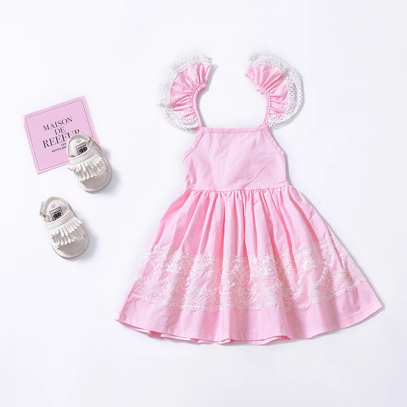 EACHIN Girls Dresses Lace Embroidered Printed Patchwork Dress Princess Children Summer Casual Clothes Baby Sundress | Детская одежда и