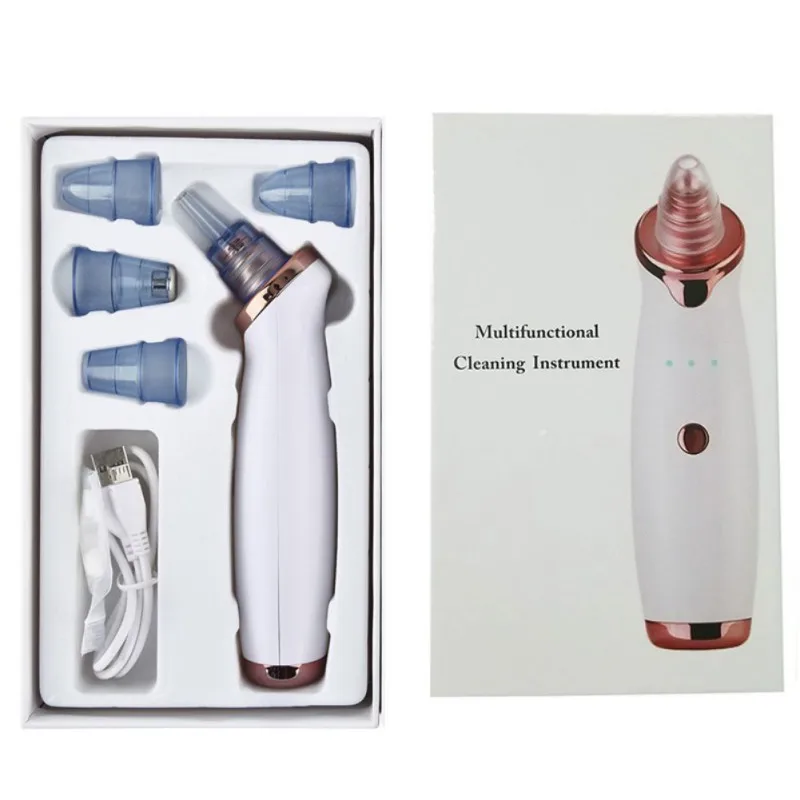 Косметический аппарат для микродермабразии и извлечения акне и жира Электрический Всасывающий Черный инструмент Очищающий Инструмент