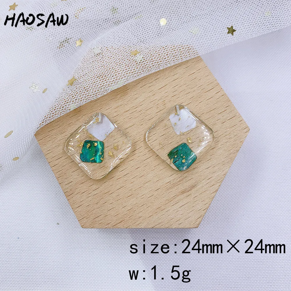 HAOSAW 24*24 мм 4 шт./лот золотой блеск/смоляная палочка/Настоящие