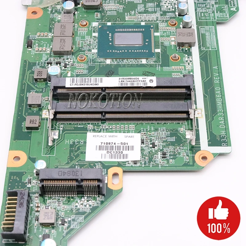 NOKOTION 710874-001 аккумулятор большой емкости DA0R33MB6A0 для hp павильон G4 G4-2000 G6 G6-2000 G7 G7-2000 Материнская плата ноутбука I3-3110M Процессор DDR3 HD7670M