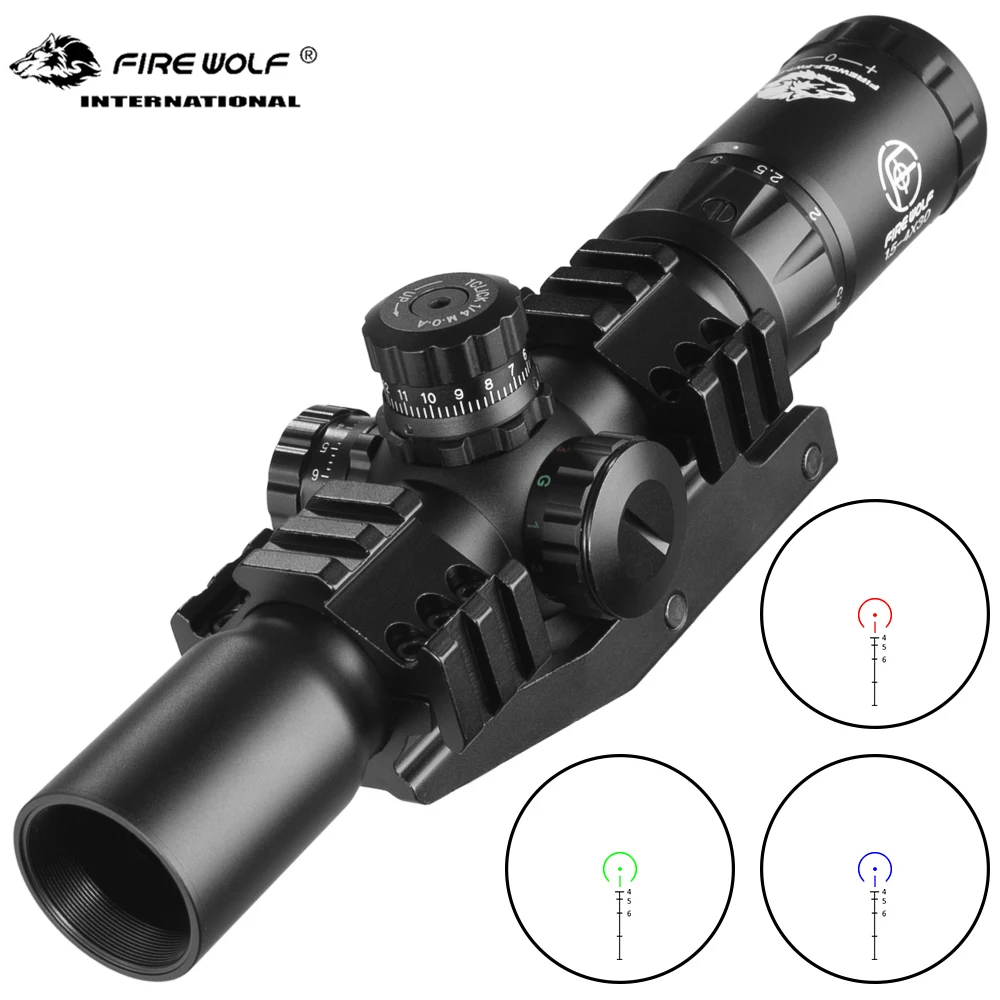 Охотничий Тактический оптический прицел FIRE WOLF 1 5 4X30 с красно зеленым