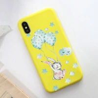 lvtlv the bear rabbit balloon phone case soft solid color for iphone 11 12 13 mini pro xs max 8 7 6 6s plus x xr