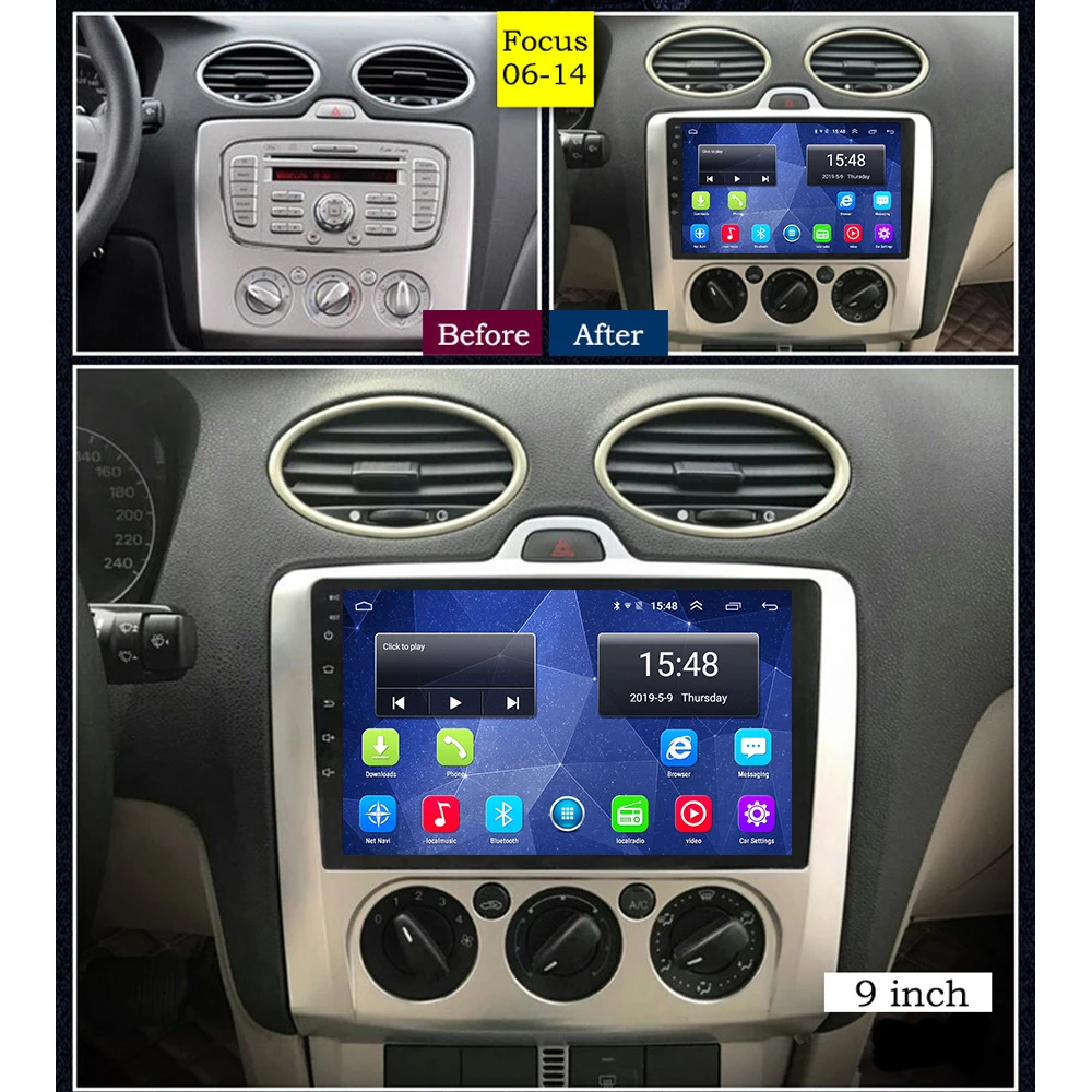 Автомобильное радио для ford focus 2006 2014 мультимедийная система GPS Навигация DVD 4G SIM +