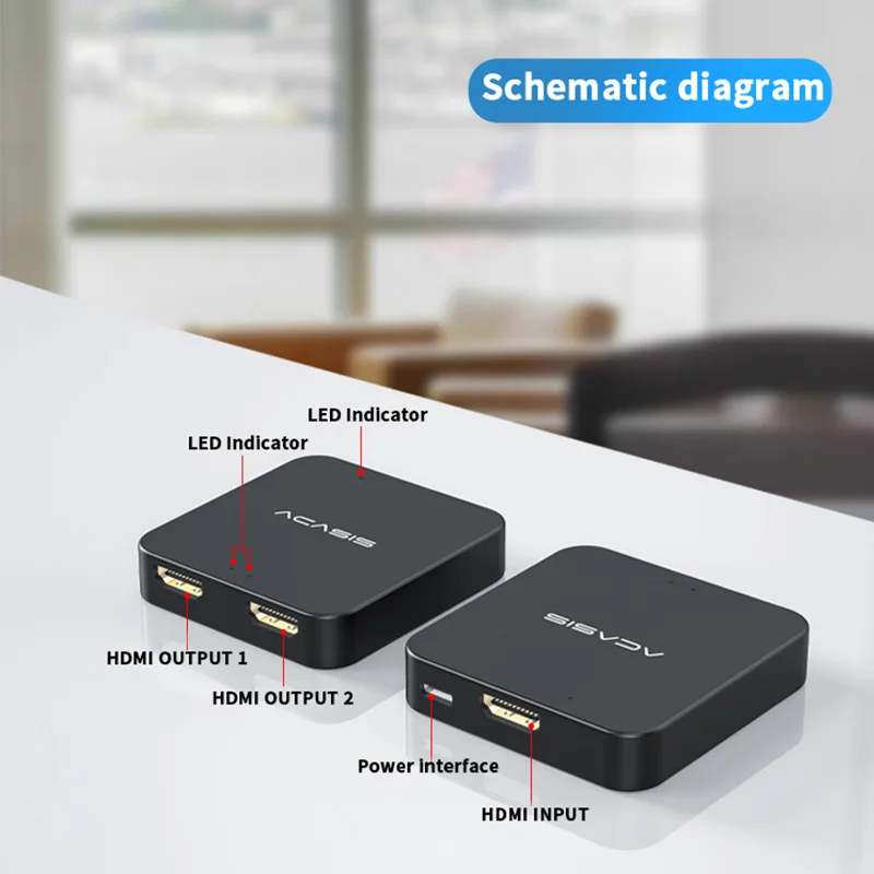 HDMI совместимый разветвитель 1 в 2 Переключатель поддерживает 3D 4K @ 30HZ Полный HD1080P